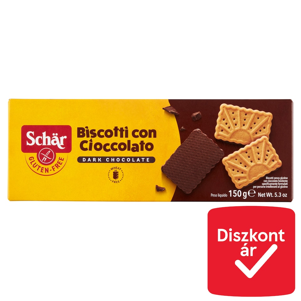 image 1 of Schär Gluten Free Dark Chocolate Biscuits 150 g
