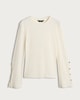 image 4 of F&F Ribbed Long Sleeved Button Accent Top in Cream