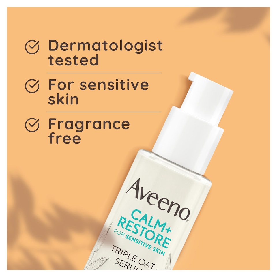 image 1 of Aveeno Face CALM & RESTORE Oat Serum Face Moisturiser Cream 30ml