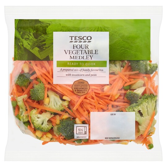 Tesco Four Vegetable Medley 335G Tesco Groceries