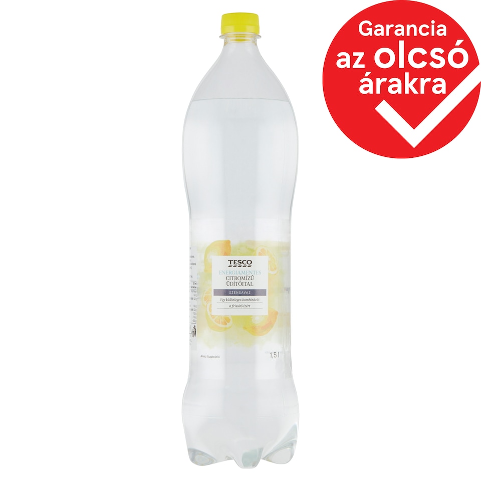 Tesco Energy-Free Lemon Flavoured Carbonated Drink 1,5 l
