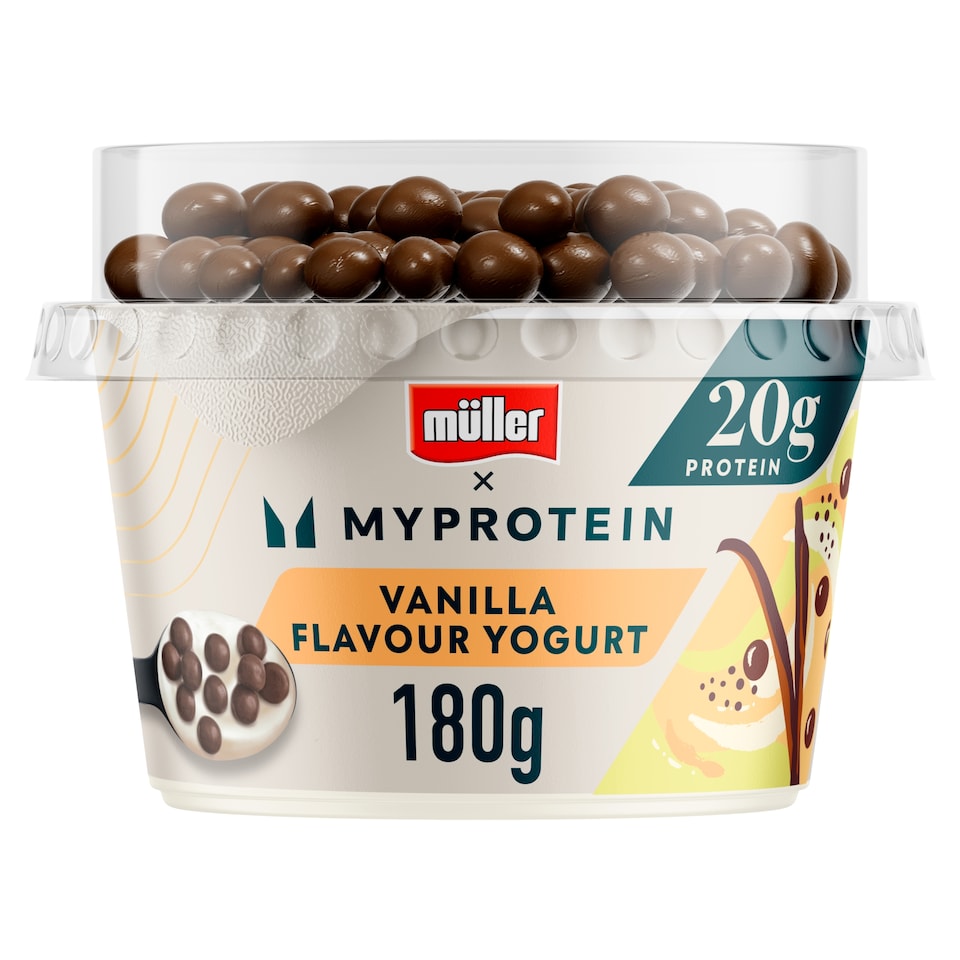 image 1 of Muller X MYProtein CRUNCH Vanilla Yogurt (with protein chocolate balls) 180g
