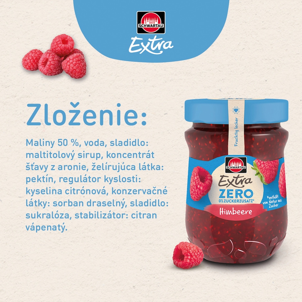 obrázok 1 z Schwartau Extra Zero malina 280 g