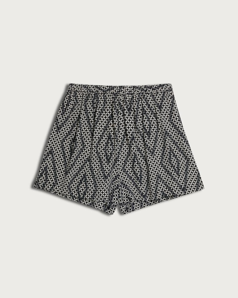 image 1 of F&F Mono Print Co-ord Beach Shorts in Multi Black White