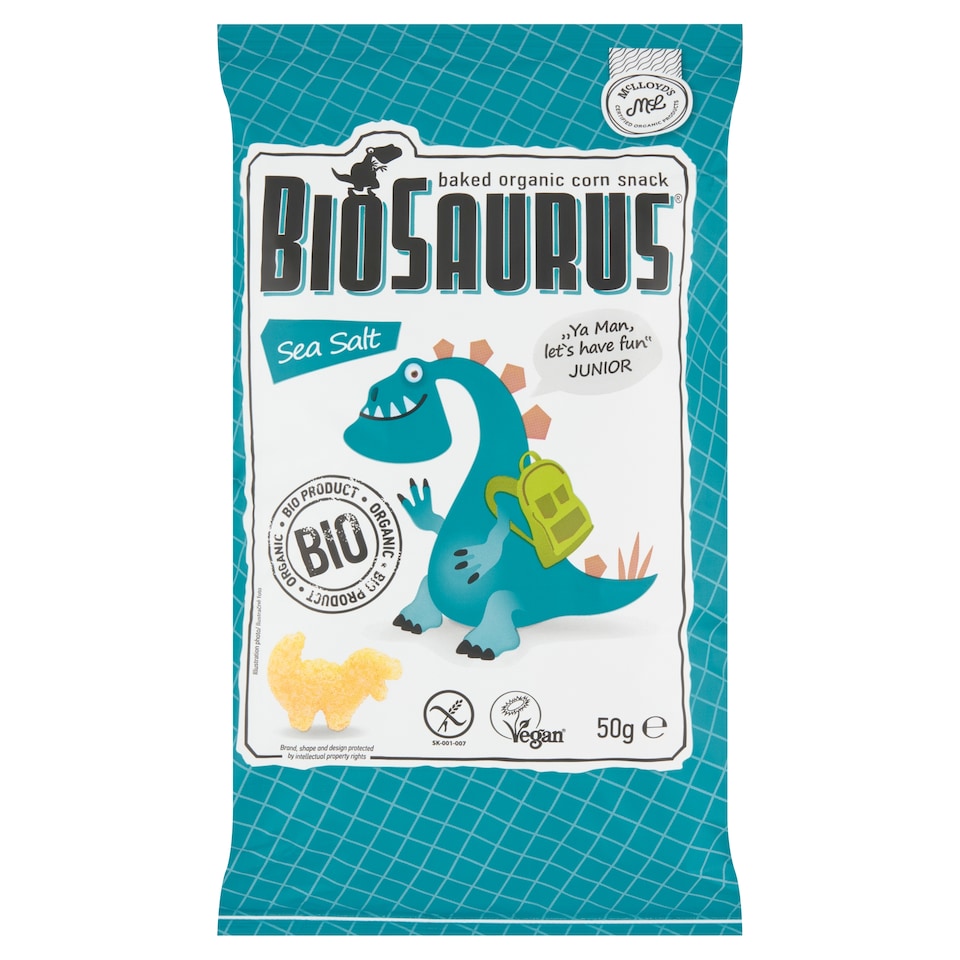 BioSaurus Bio kukuřičný snack s mořskou solí 50g