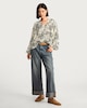 image 2 of F&F Paisley Print V Neck Blouse in Multi Black White
