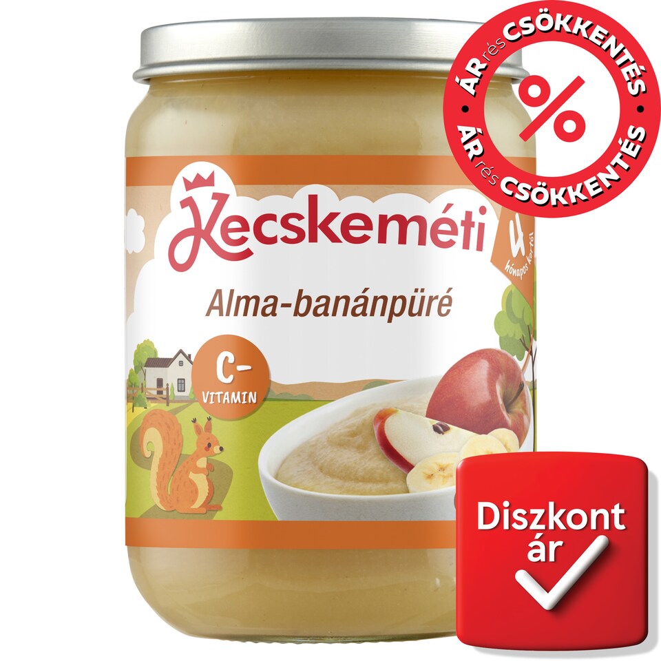Kecskeméti Apple-Banana Puree Fruit Preparation Baby Food 4 Months+ 190 g