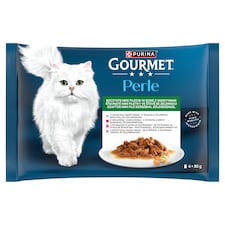 Gourmet Perle kapsičky pre mačky teľacie, divina, hovädzie, pstruh v šťave 4 x 85 g
