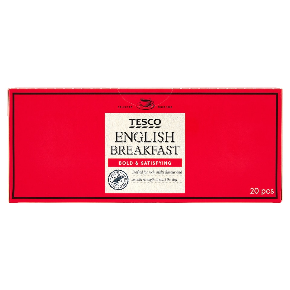 Tesco English Breakfast černý čaj porcovaný 20 x 1,75g (35g)