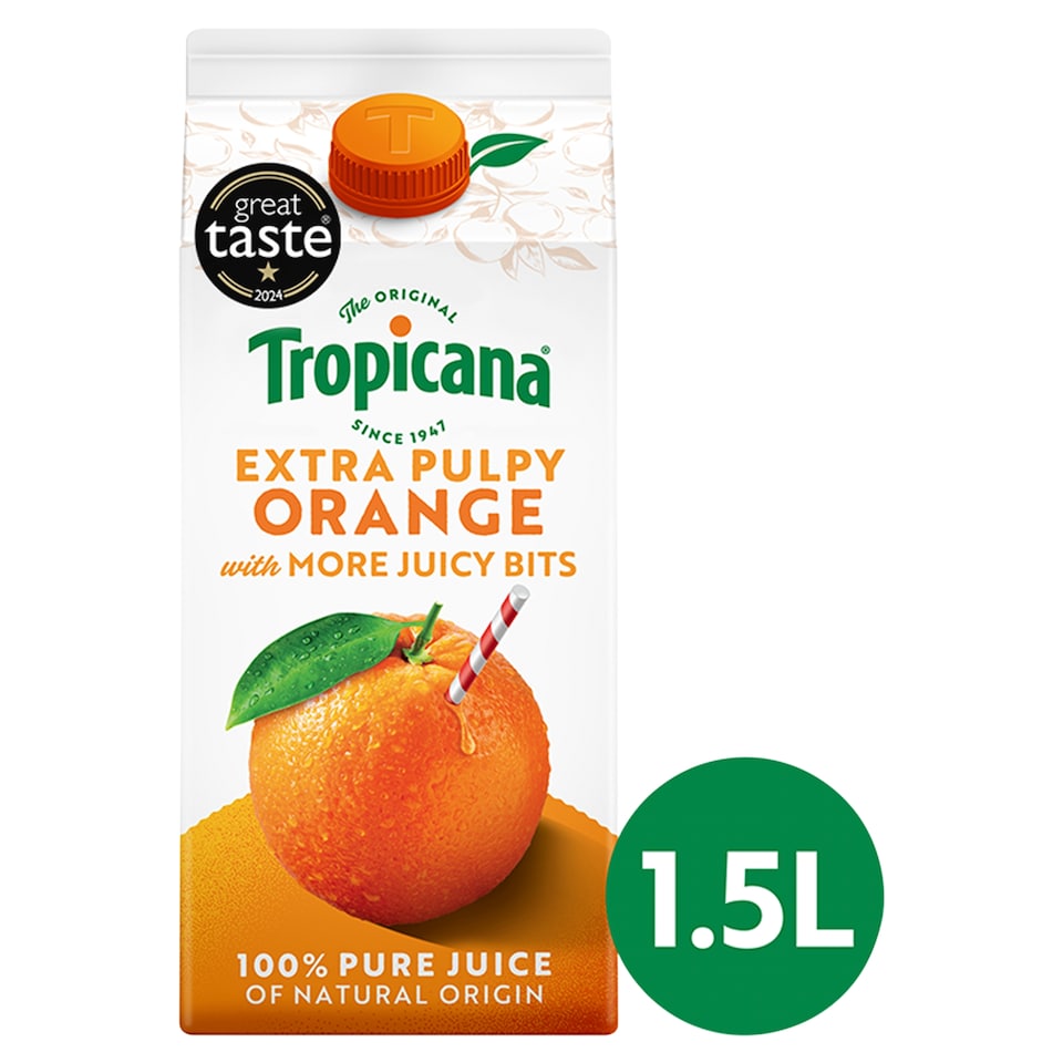 image 1 of Tropicana Orange Juice With Extra Juicy Bits 1.5L