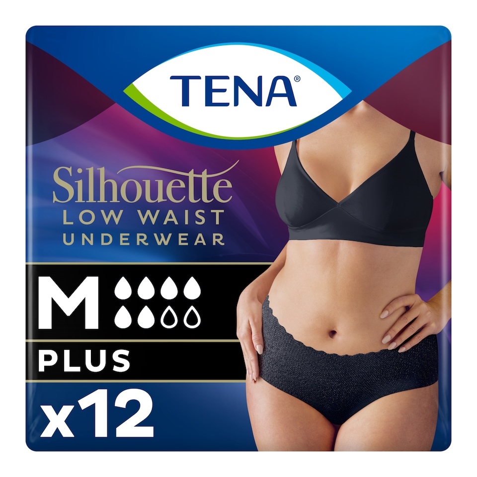image 1 of TENA Silhouette Incontinence Pants Black Medium 12 Pack