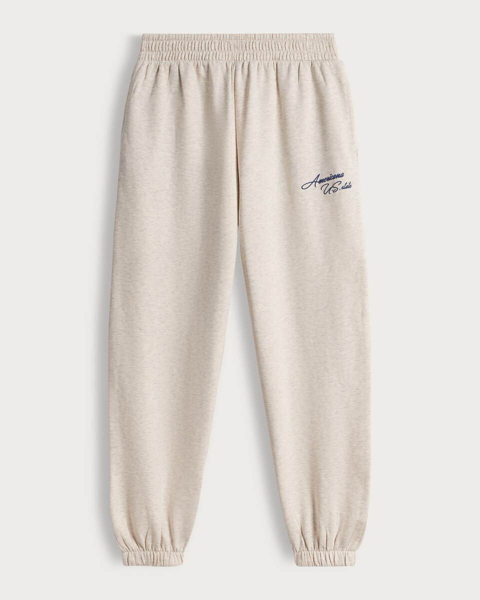 image 1 of OH ME OH MY Cotton Rich Americana Club Cuffed Joggers in Grey