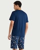 image 2 of Fender Pure Cotton Guitar Print Shorts Pyjama Set in Navy