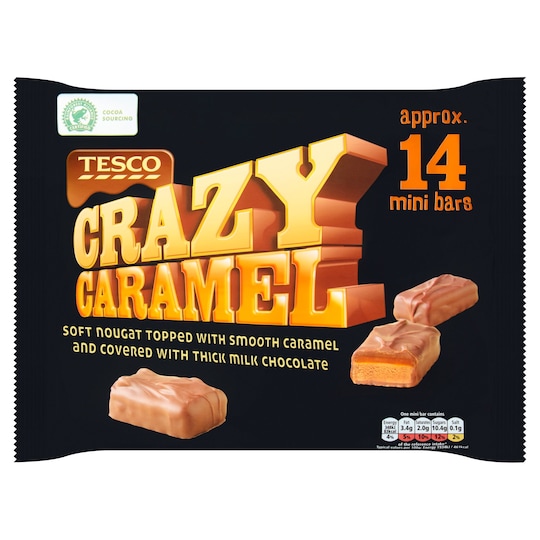 TESCO CRAZY CARAMEL BARS 14pk 257g Tesco Groceries