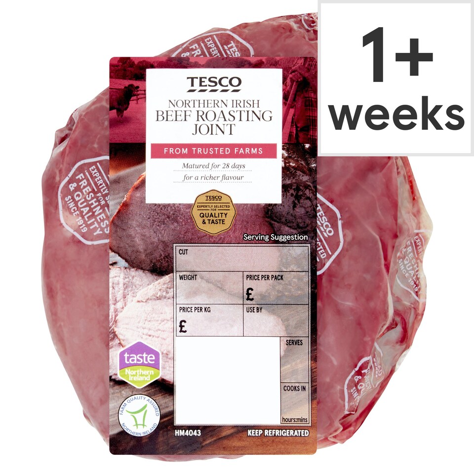 Tesco Northern Irish Beef Roasting joint 600g 1Kg Tesco Groceries