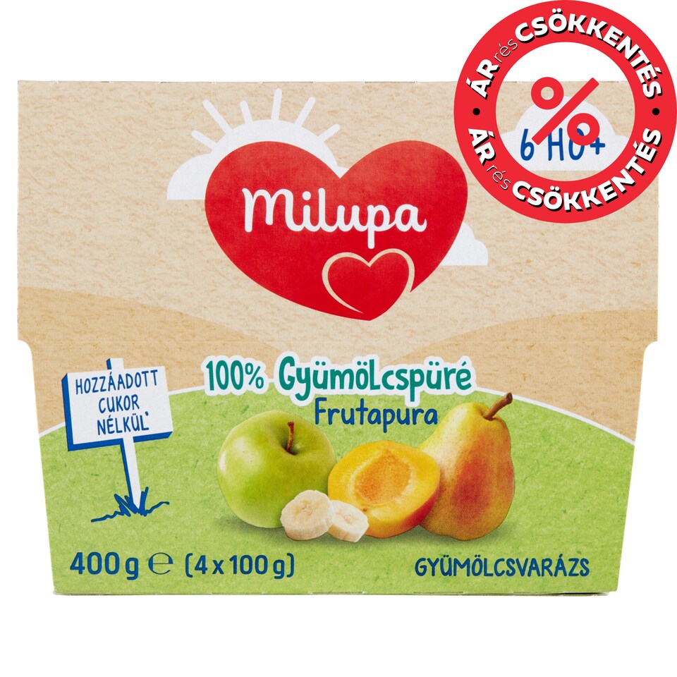 image 1 of Milupa Frutapura 100% Fruit Puree 6 Months+ 4 x 100 g (400 g)