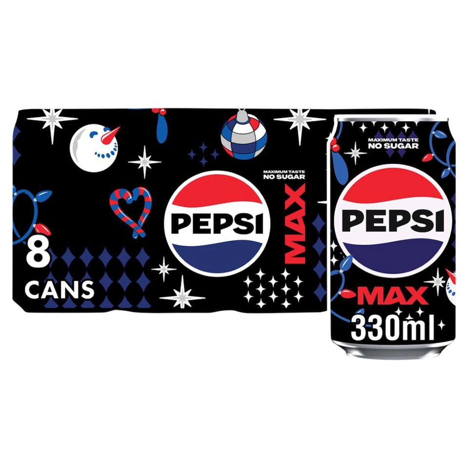 image 1 of Pepsi Max No Sugar Cola Cans 8x330ml
