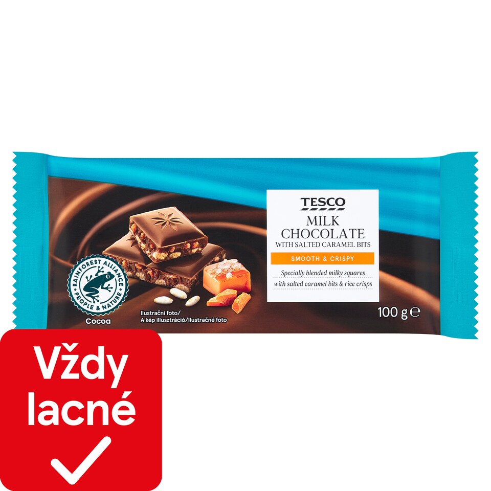 Tesco Milk Chocolate with Salted Caramel Bits 100 g