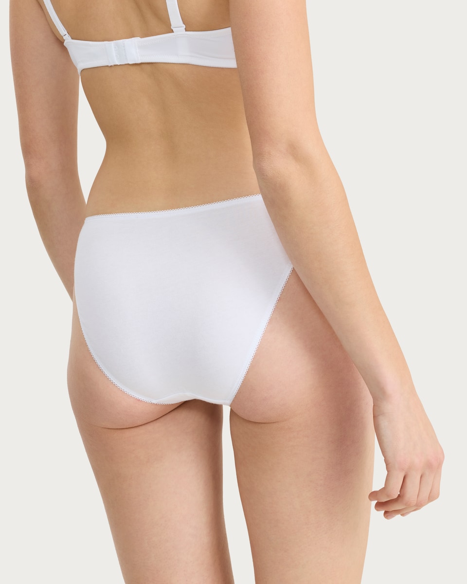 image 1 of F&F 5-Pack Cotton Rich High Leg Knickers in White
