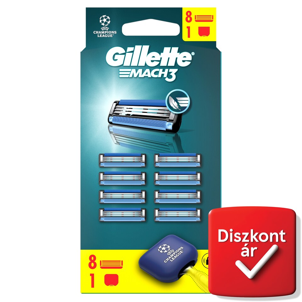 Gillette Mach3 Férfi Borotvabetétek, 8 Gillette 3 Pengés Borotvabetétek  1. kép