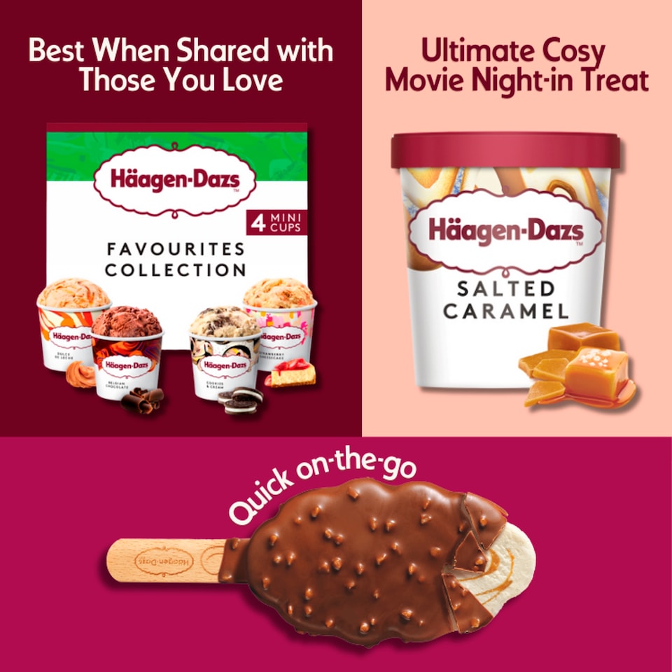 image 1 of Haagen-Dazs Favourites Mini Cups Ice Cream Collections 4x95ml