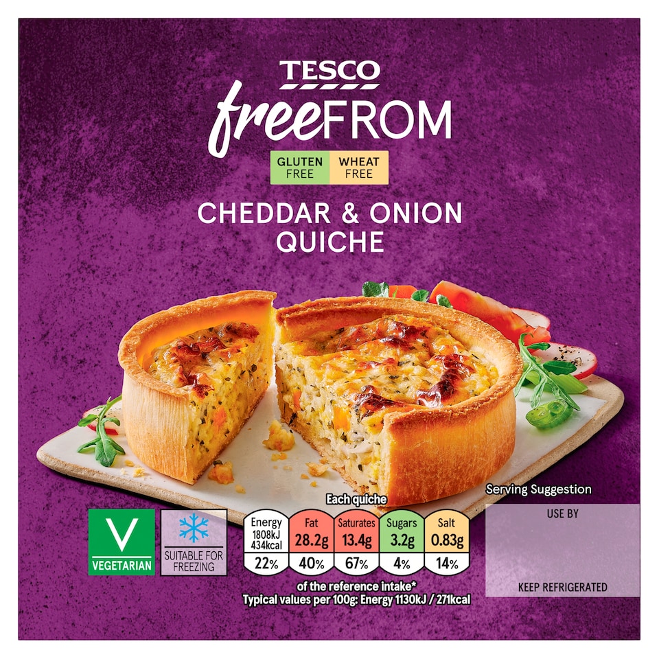 Tesco Free From Cheese & Onion Quiche 160G