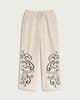 image 4 of F&F Cotton Rich Embroidered Wide Leg Co-ord Trousers with Linen in Cream