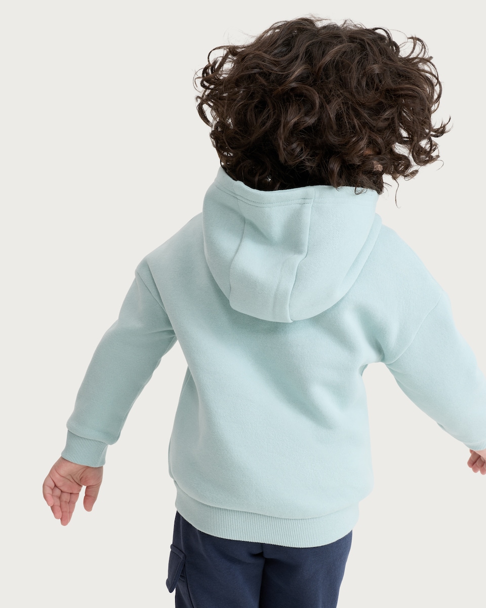image 1 of F&F Boys Cotton Rich Kangaroo Pocket Hoodie in Mint