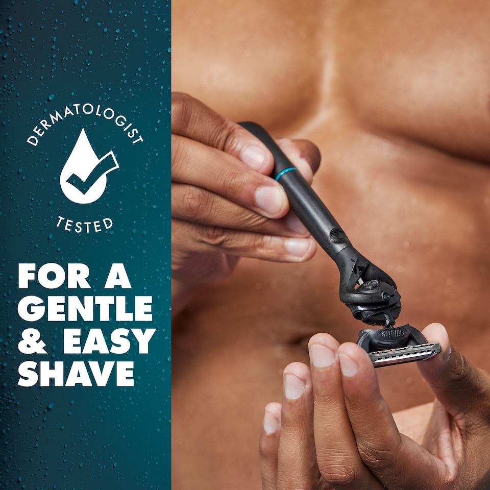 image 1 of Gillette Body and Intimate Razor Cartridges, 4 Blade Refills, Dermatologist Tested, With Lubrastrip