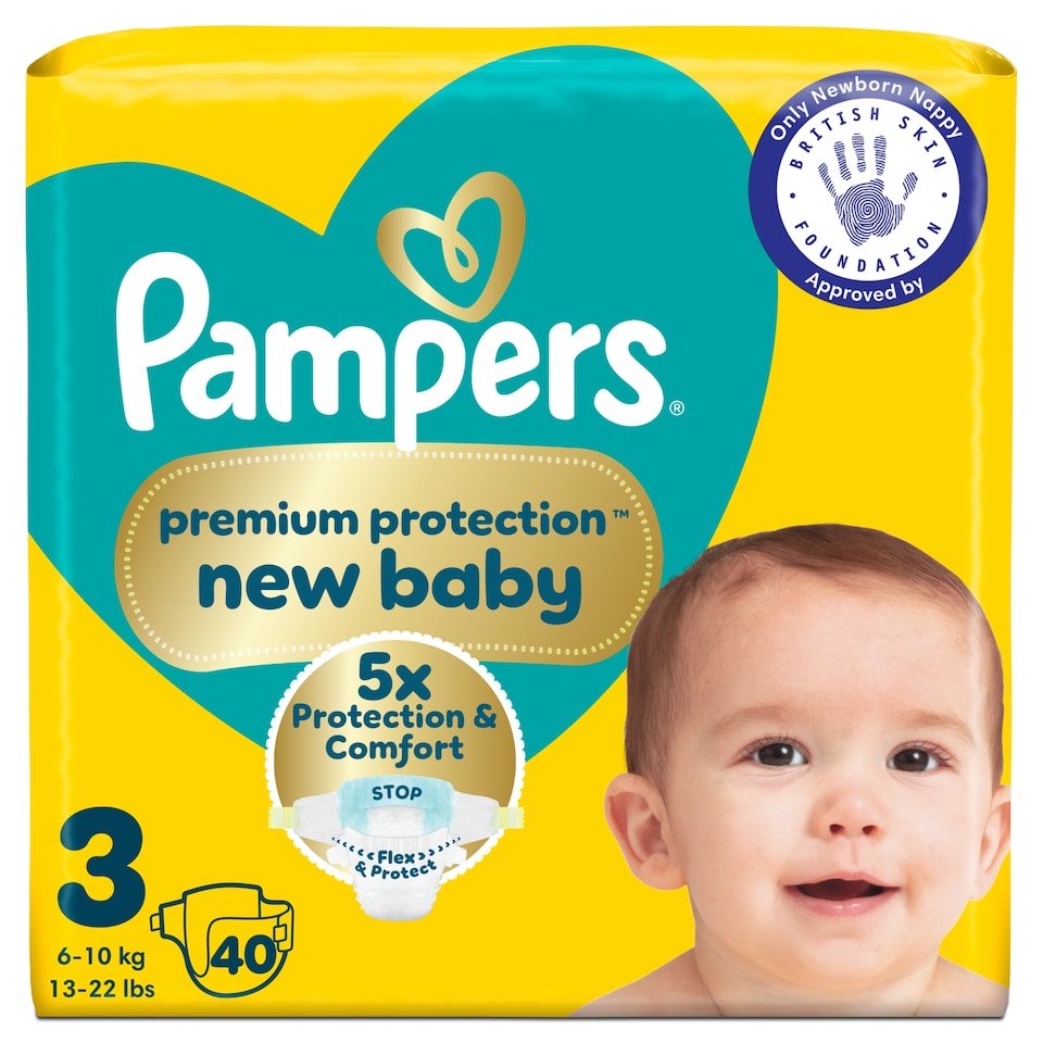 image 1 of Pampers Premium Protection New Baby Size 3 40 Nappies