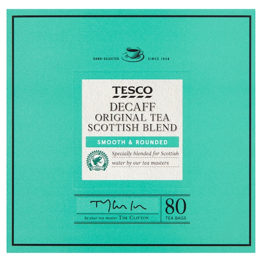 Tesco Decaffeinated Scottish Teabags 80S 250G Tesco Groceries