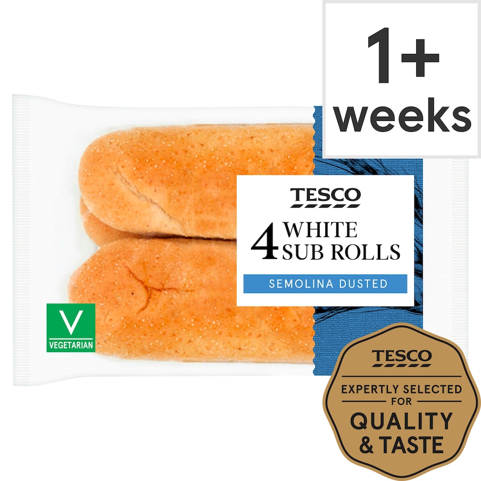 Tesco White Sub Rolls 4 Pack