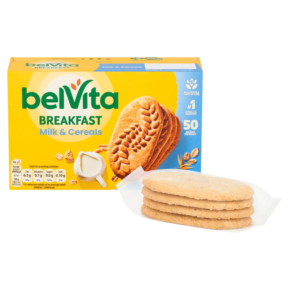 image 1 of Belvita Breakfast Milk & Cereal Biscuit Snack Bars Pack 5 x 45g