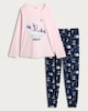 image 4 of Snoopy Winter Wonderland Top and Joggers Pyjamas in Navy