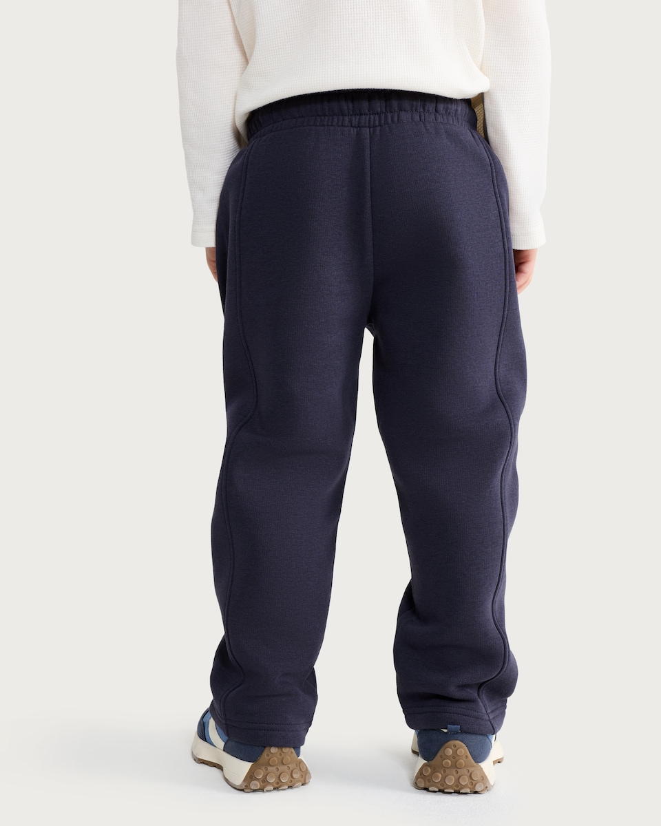 image 1 of F&F Boys Cotton Rich NYC Patch Wide Leg Joggers in Navy
