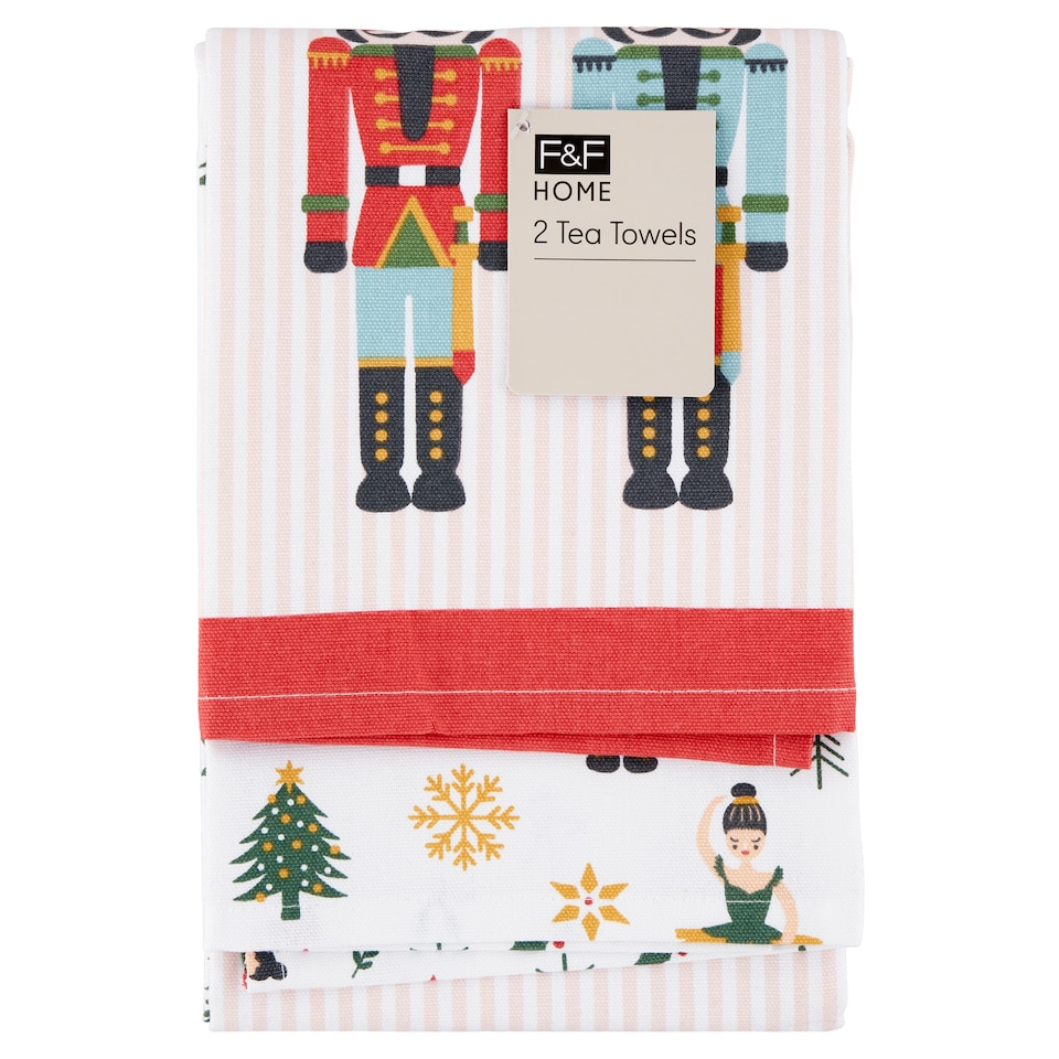 F&F Home Nutcracker Tea Towels 50 x 70 cm 2 pcs