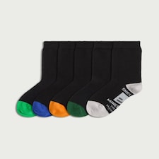 F&F Boys 5-Pack Cotton Rich Minecraft Ankle Socks in Black