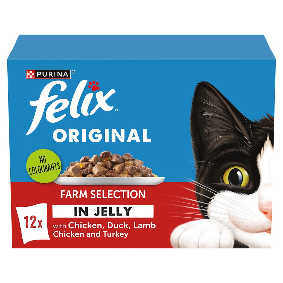FELIX ORIGINAL Farm Selection in Jelly Wet Cat Food 12x85g