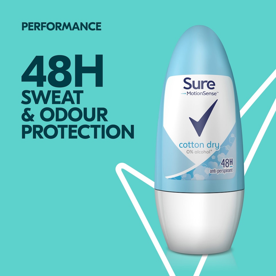 image 1 of Sure Cotton Dry Roll-On Antiperspirant Deodorant 50ml