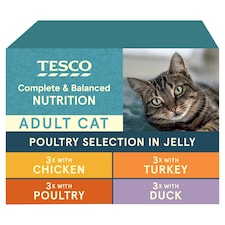 Tesco Adult Cat Poultry Selection In Jelly 12x100g