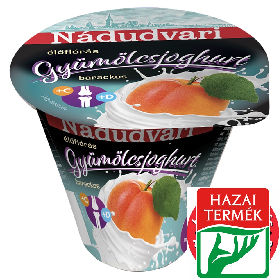Nádudvari élőflórás, barackos, zsírszegény gyümölcsjoghurt 125 g