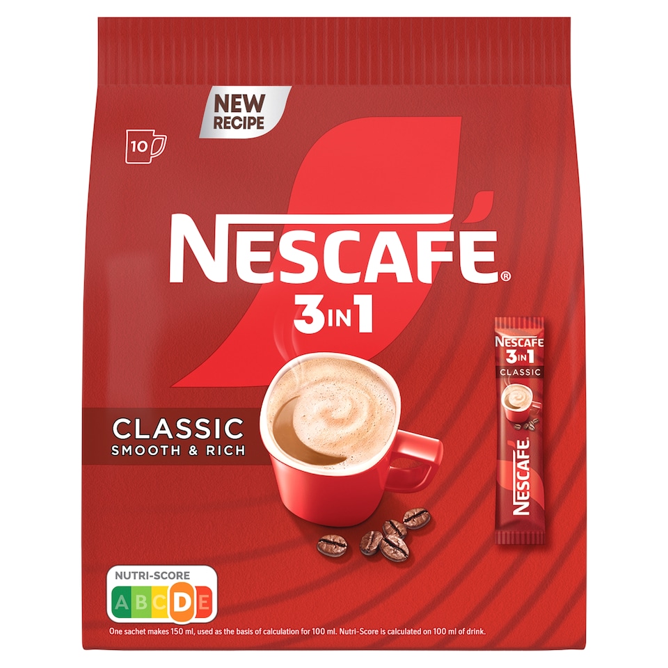 NESCAFÉ 3in1 Classic, instantní káva, 10 sáčků x 15,5g (155g)