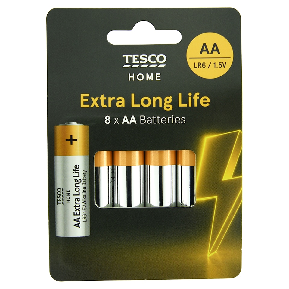Tesco Extra Long Life AA 8 Pack