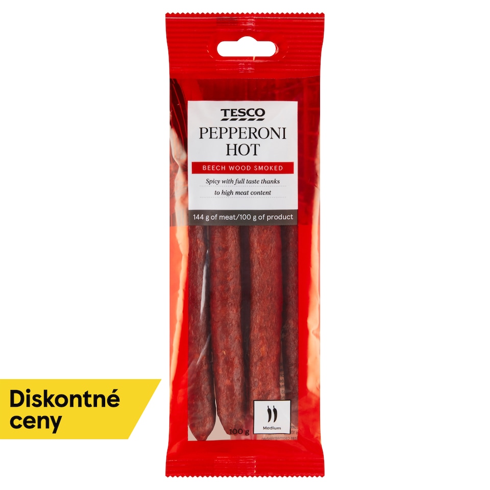 Tesco Pepperoni Hot klobása 100 g
