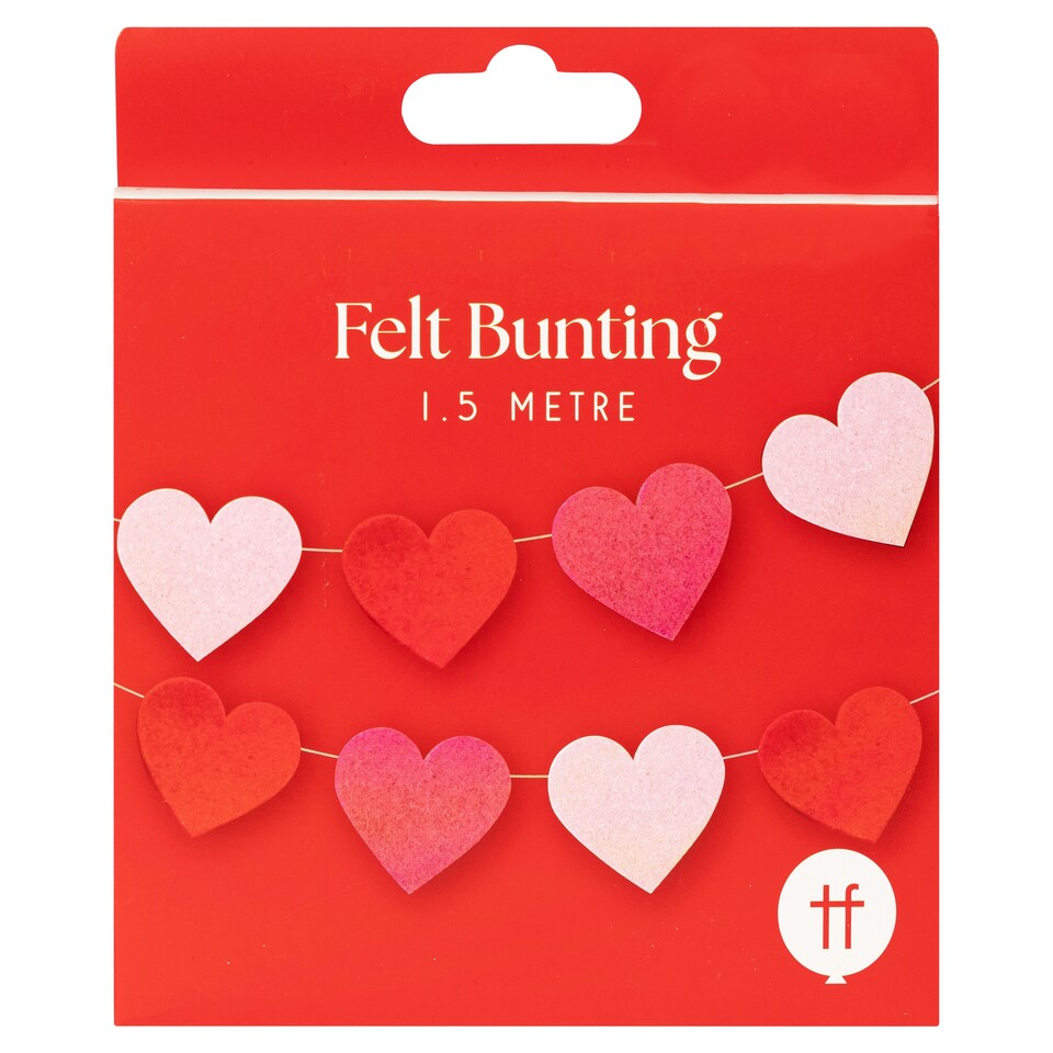 Table Fun Valentines Felt Hanging Heart Bunting