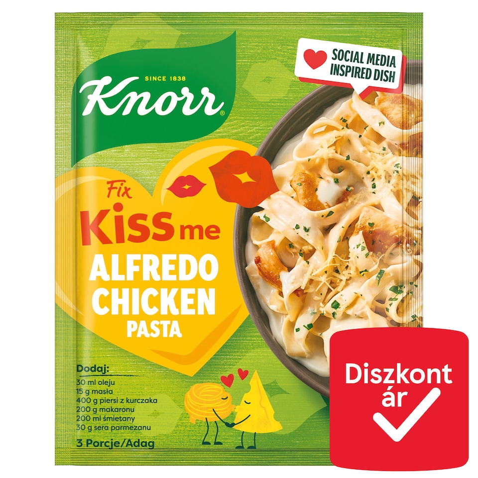 Knorr Kiss me Alfredo sajtos-tejszínes csirkés tészta alap 42 g