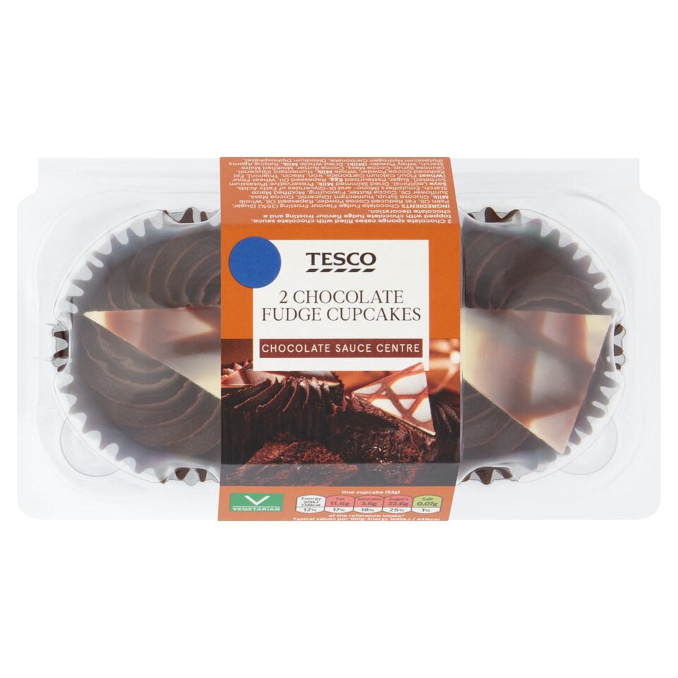 Tesco Chocolate Fudge Cupcakes 2 Pack