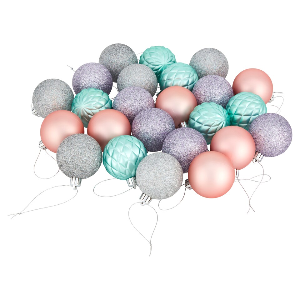 Tesco 24 Pack Glistening Grace Baubles