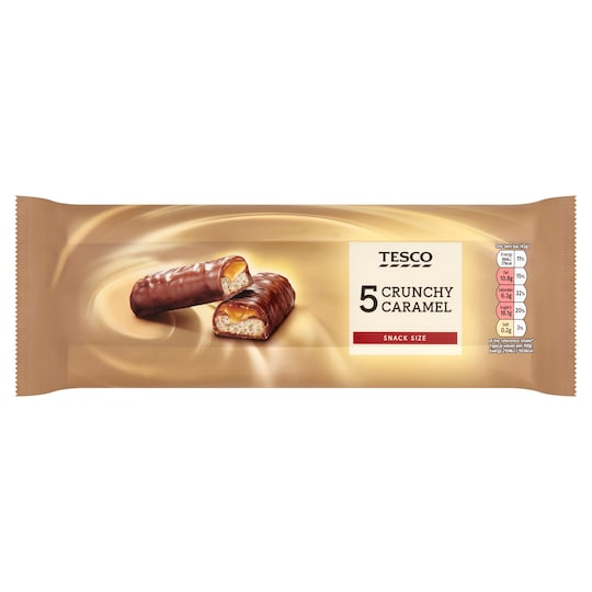Tesco Crunchy Caramel Bars 5 X 42G Tesco Groceries