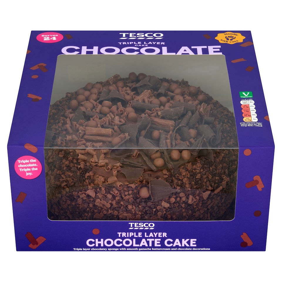 Tesco Triple Layer Chocolate Cake 24 Servings